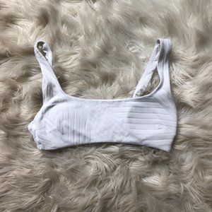 white bathing suit top